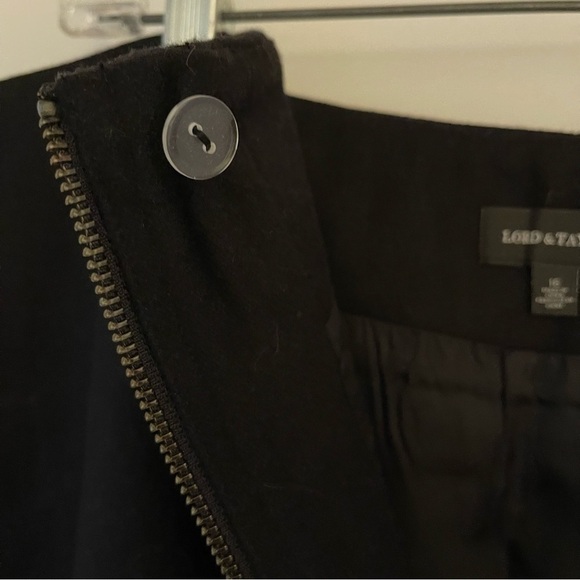 Lord & Taylor Women’s Skirt front contrast zip pockets black 16 NWT - Picture 3 of 13